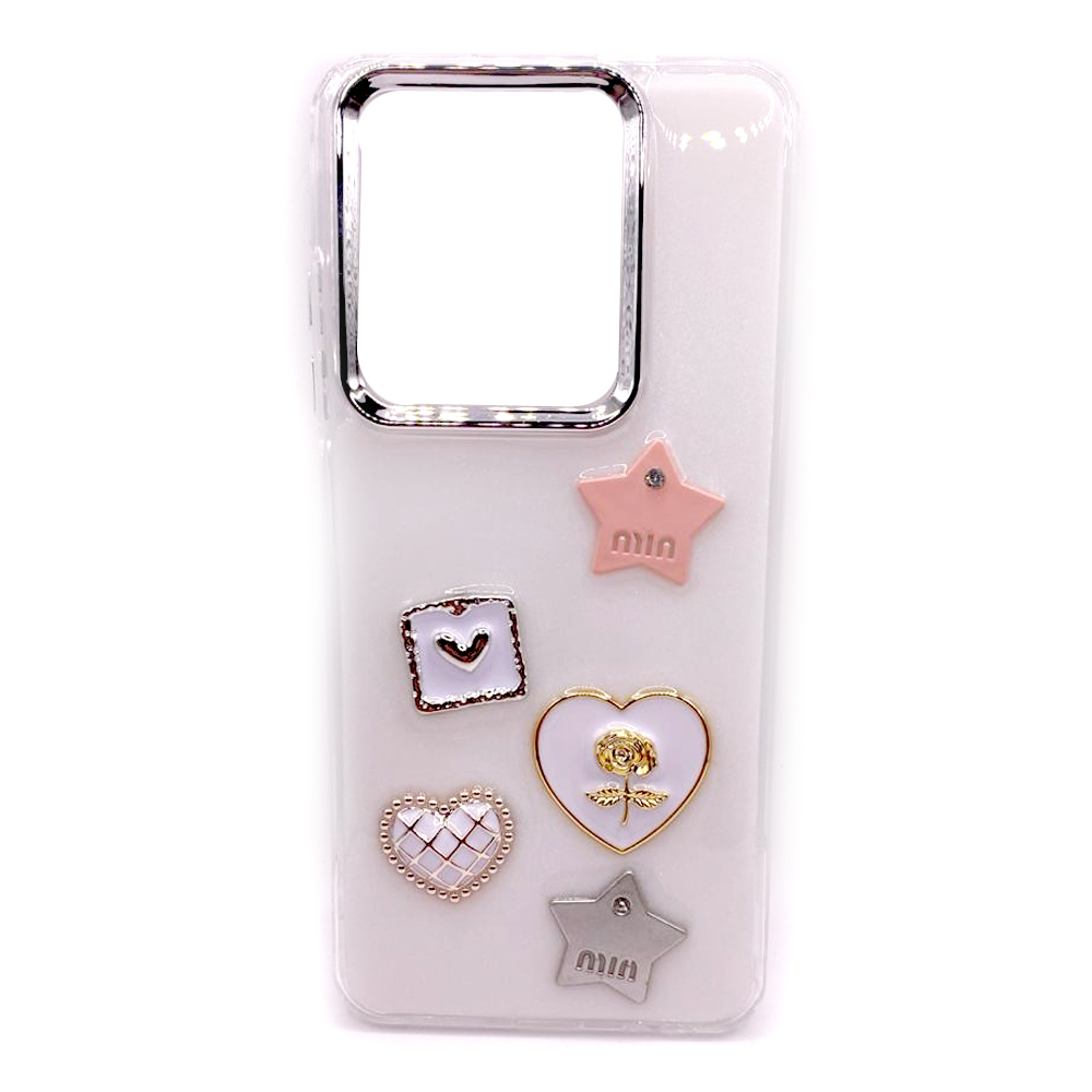 Чохол накладка Love Story 3D для TECNO Spark Go 2024/POP 8/Spark 20/Spark 20C/Infinix Smart 8/Hot 40i (золота троянда)-0
